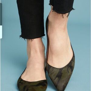 Anthropologie ALL BLACK Camo Ballet flats size 6
